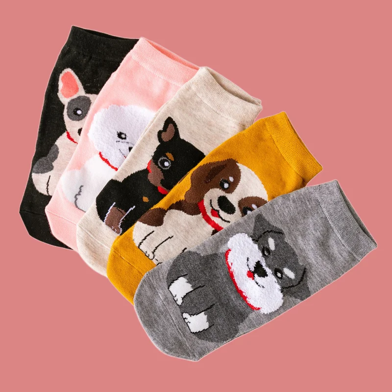 Chaussettes en coton animal doux et mignon pour femmes, chaussettes à tube moyen, chaussettes confortables et respirantes, style collège, décontracté, 5/10 paires