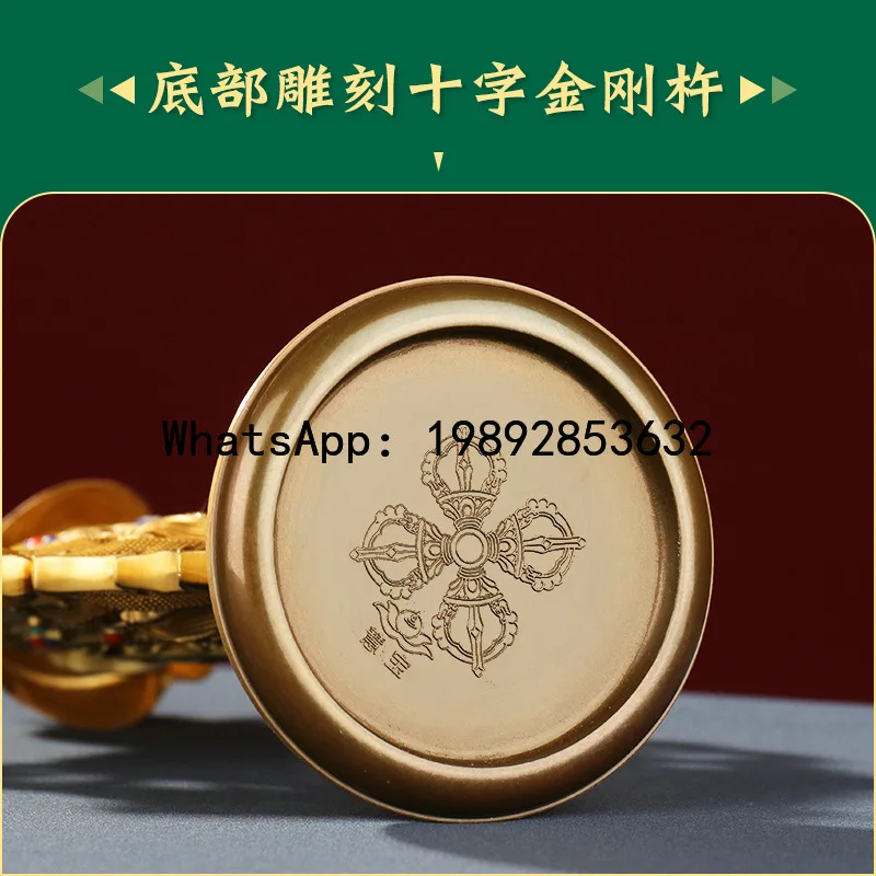 PYJ Home Decoration Huibao Pure Copper Eight Ruiwu Lotus Home Living Room Small Ornament