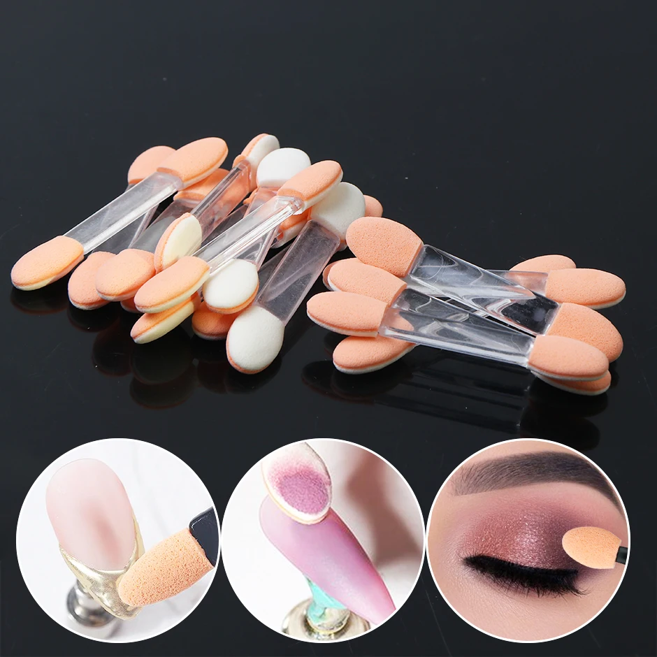 

10pcs Double Head Eyeshadow Applicators Gradient Mirror Powder Rubbing Brush Cosmetic Makeup Sponge Stick Manicure Tools JINJ194