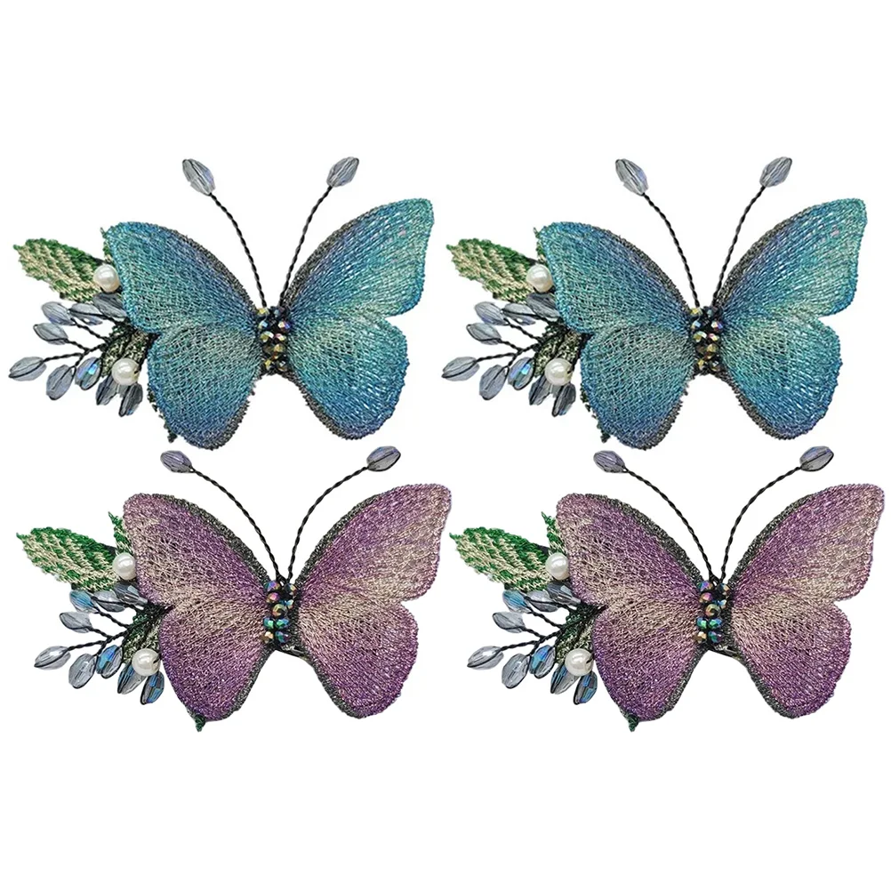 

4Pcs Embroidery Butterflies Hairpins Charming Accessories for Women Girls Party Wedding Hairstyles Butterfly Hair Clips