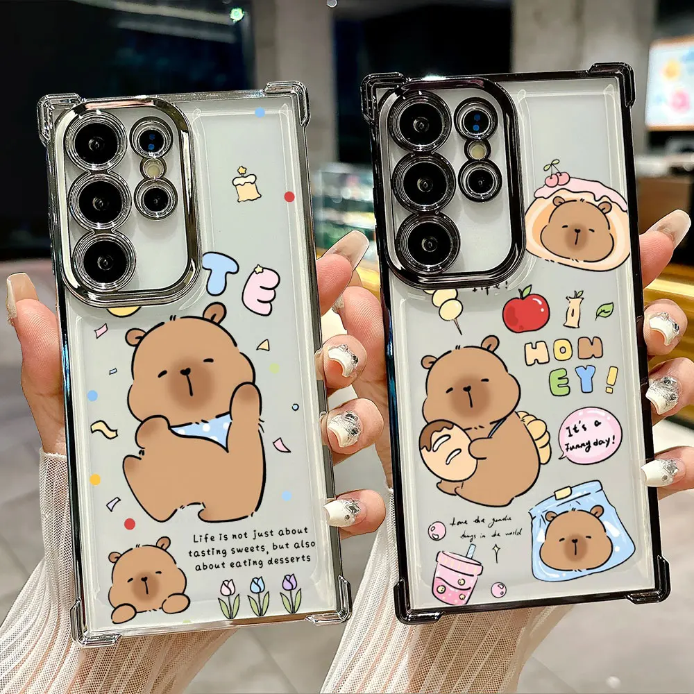 

Artistic Little Bear Capybara Coque For Galaxy S26 Ultra Phone Case For Samsung S26 S25 S24 S23 S21 Ultra S20 FE S25 Plus Cover