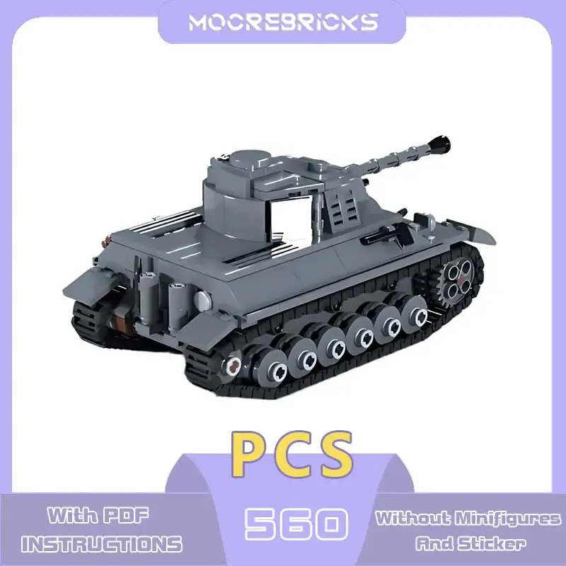 German Medium Tank Panzer III/IV Building Blocks DIY Infantry Fighting Vehicle Model Mini Bricks Toy Kit Children's Holiday Gift