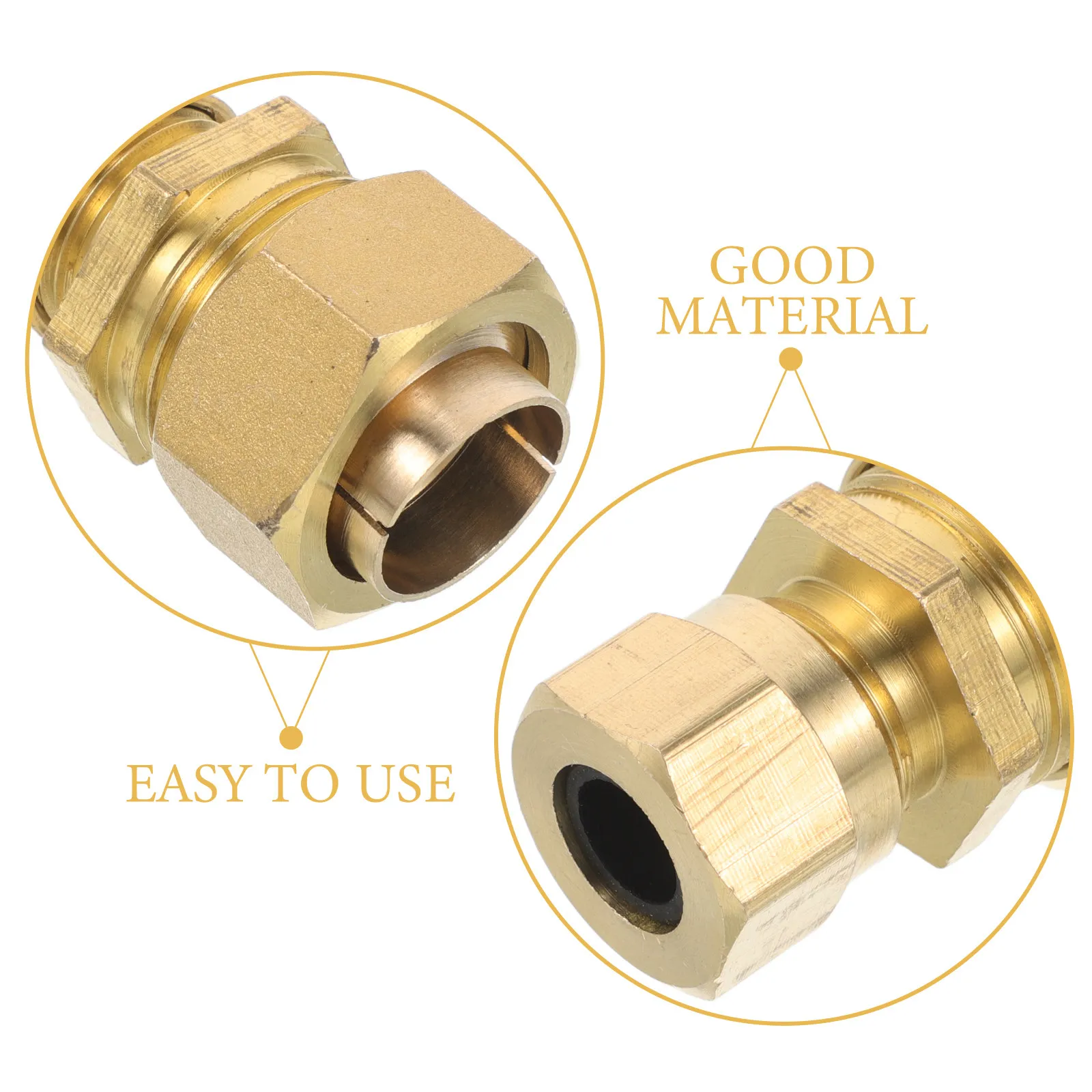 2Pcs Brass Quick Connector Pipe Fittings Efficient Compression Tube Union Fitting Straight Coupling for Leak-Free Gas Water