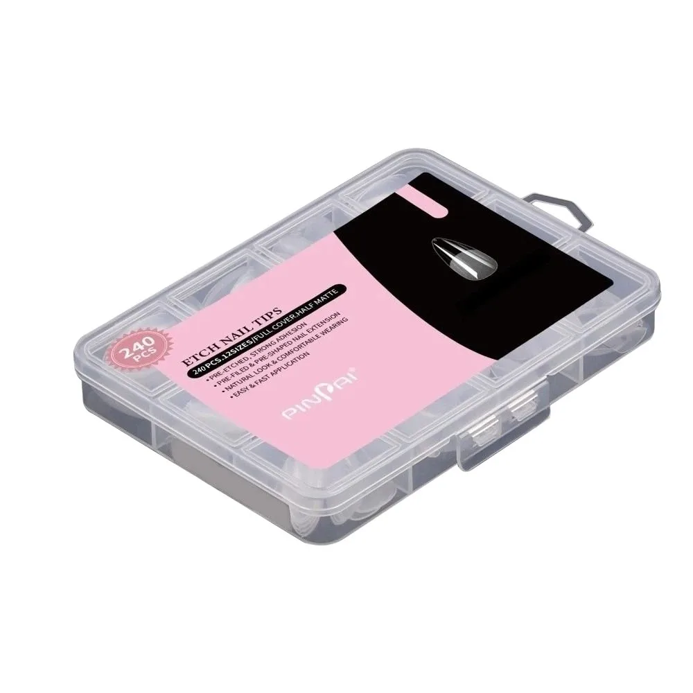 240pcs ultra-thin French Soft Gel Nail Tips 12 Sizes Square Almond Nail Extension Mold Quick Extension Reusable Press on Nails