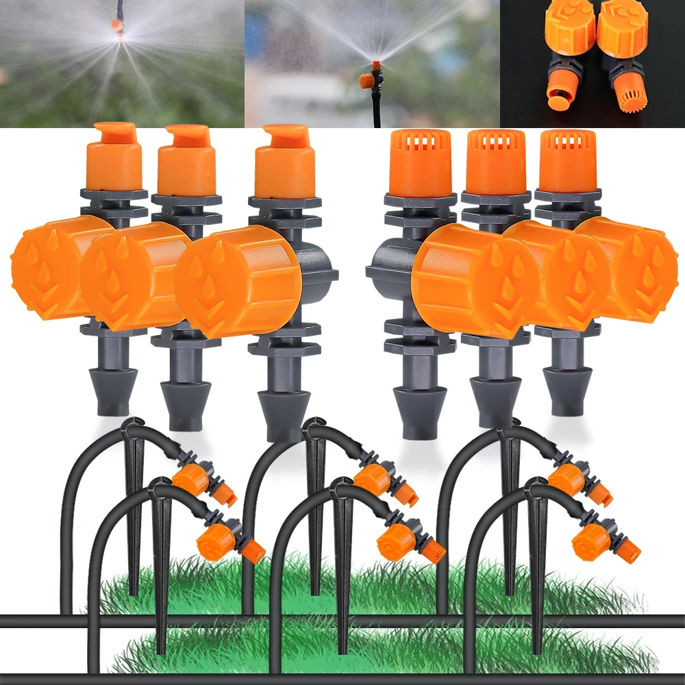 10 szt. 180 ° 360 ° 1/4 \'\'0-80L/h regulowany podlewanie ogrodu dysza do zraszacza Patio System nawadniania z mikrootworami w szklarni