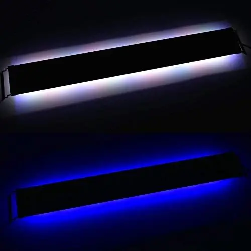 Upgraded Full Spectrum LED Aquarium Light for Freshwater Marine Plants, 60-72 Inch Hood Lamp with Multi-Color Decorations