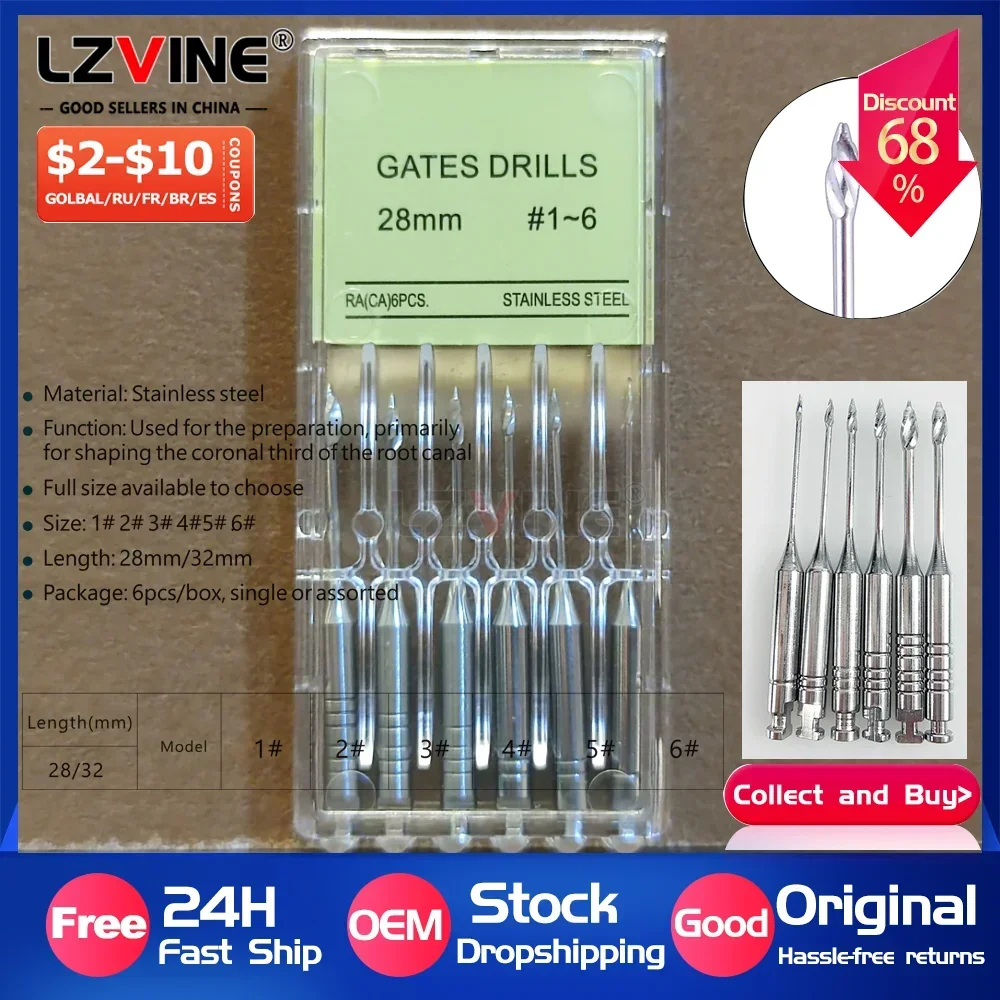 

6 шт./упак., стоматологические писовые развертки, сверла 28/32 мм, эндодонтические развертки, сверла, U-волоконные эндофайлы, использование двигателя, стоматологические материалы