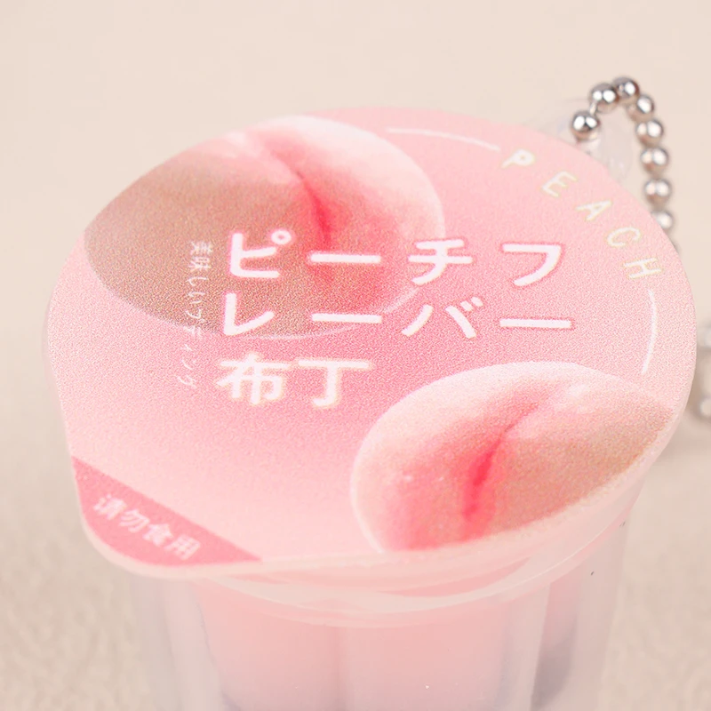 Novelty Pudding Pendant Food Play Reduce Pressure Keychain