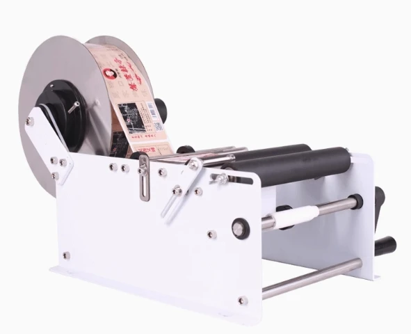 Small Desktop Semi Automatic Manual Round Bottle Labeling Machine for Beverage Cans Glass Plastic Bottles