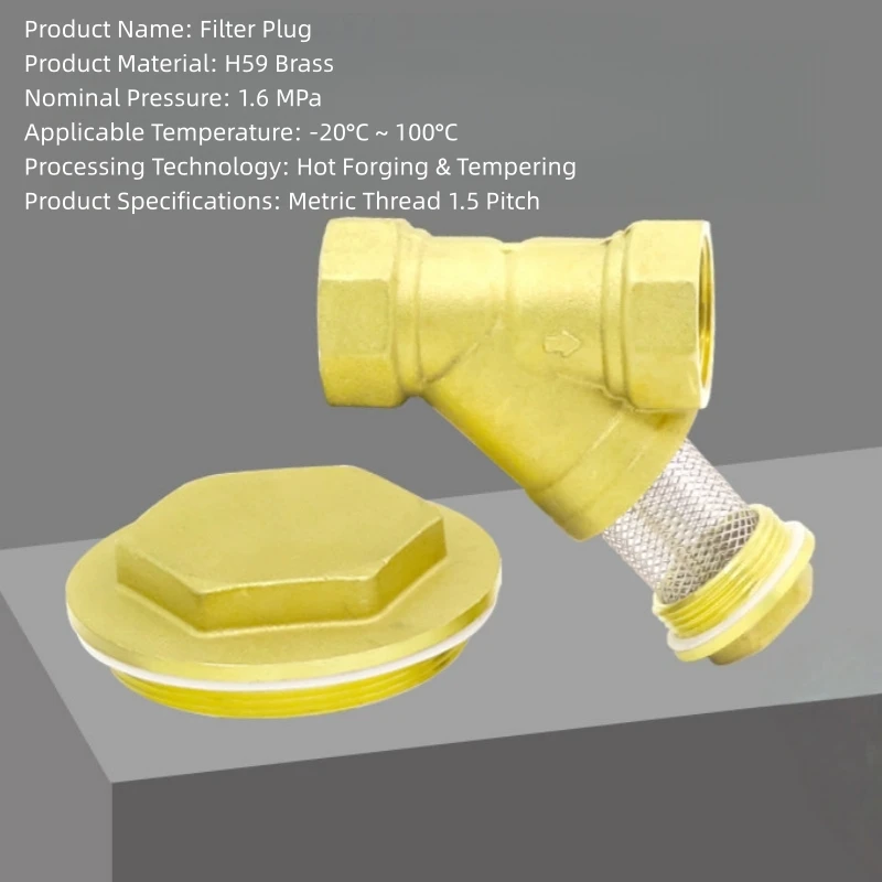 M20 M22-M68 Metric Thread 1.5 Pitch Male Thread Hex Head Brass End Cap Plug Pipe Fitting Coupler Connector Adapter Filter Plug