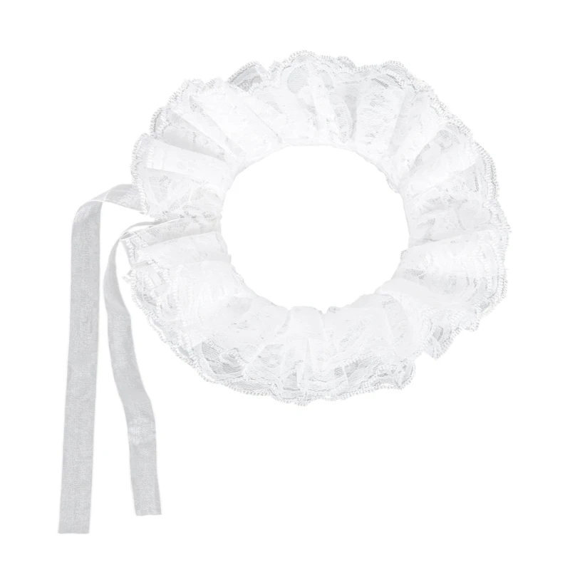 

Ruffled Neck Collar Wrist Cuffs Sleeves For Women Historical Costume Decoration Y166