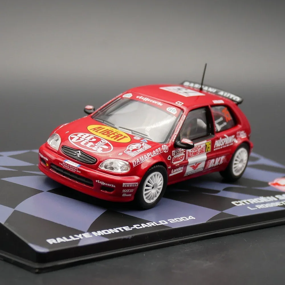 Diecast IXO 1:43 Scale Citroen Saxo S1600 WRC 2004 Rally Car Alloy Car Model Collectible Toy Gift Souvenir Display Ornament