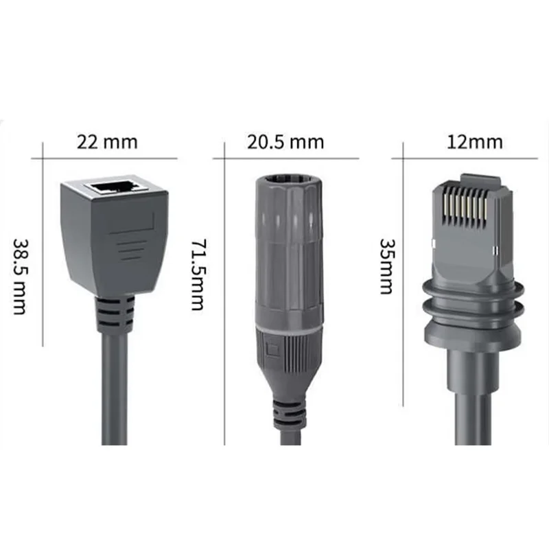 

T35C 2 шт. Ethernet-адаптер удлинительный кабель адаптер для Starlink Gen3 двойной экранированный IP68 водонепроницаемый 1200 Мбит/с приемный кабель 0.