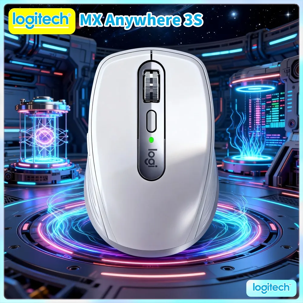 Compact Logitech MX Anywhere 3S Wireless Mouse - 8K DPI, Magspeed Wheel, Anti-Slip Grip, Great For Business Trip & Home Office