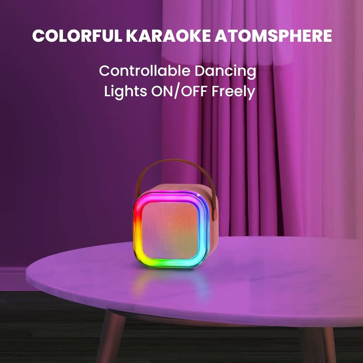 Karaoke Machine for Kids Adults Portable Bluetooth Speaker with 2 Wireless Microphones for Children\'s Singing Bluetooth Speaker