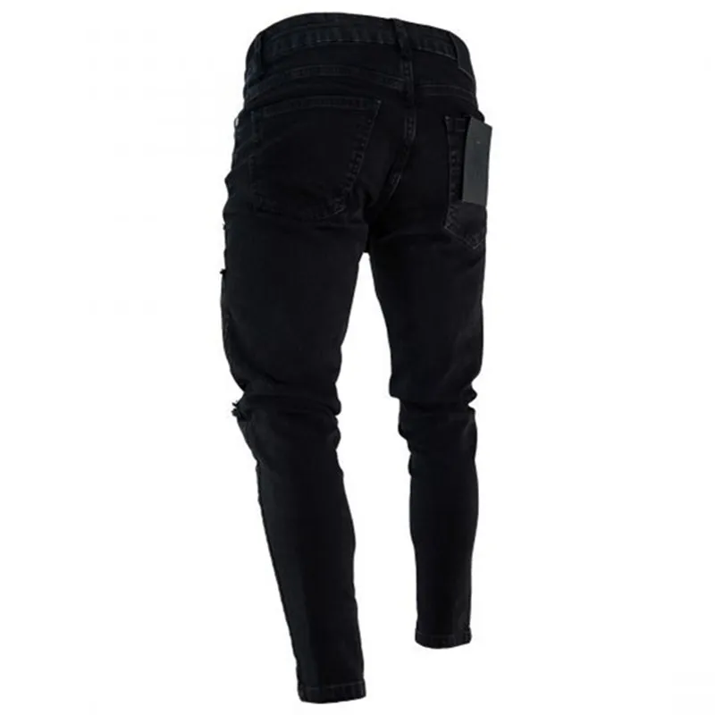 2022 Nieuwe Skinny Jeans Lichtblauw Zwart Gescheurde Stretch Heren Potlood Broek Premium Merk Ropa Hombre S-XXXL Broek Mannen