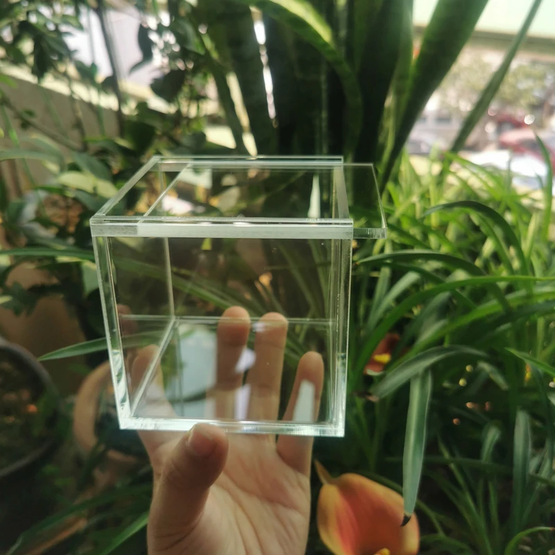 Clear Acrylic Display Box Square Cube For Desk Home Decor Lovely Gift Make Up Tool Jewelry Candy Storage Case