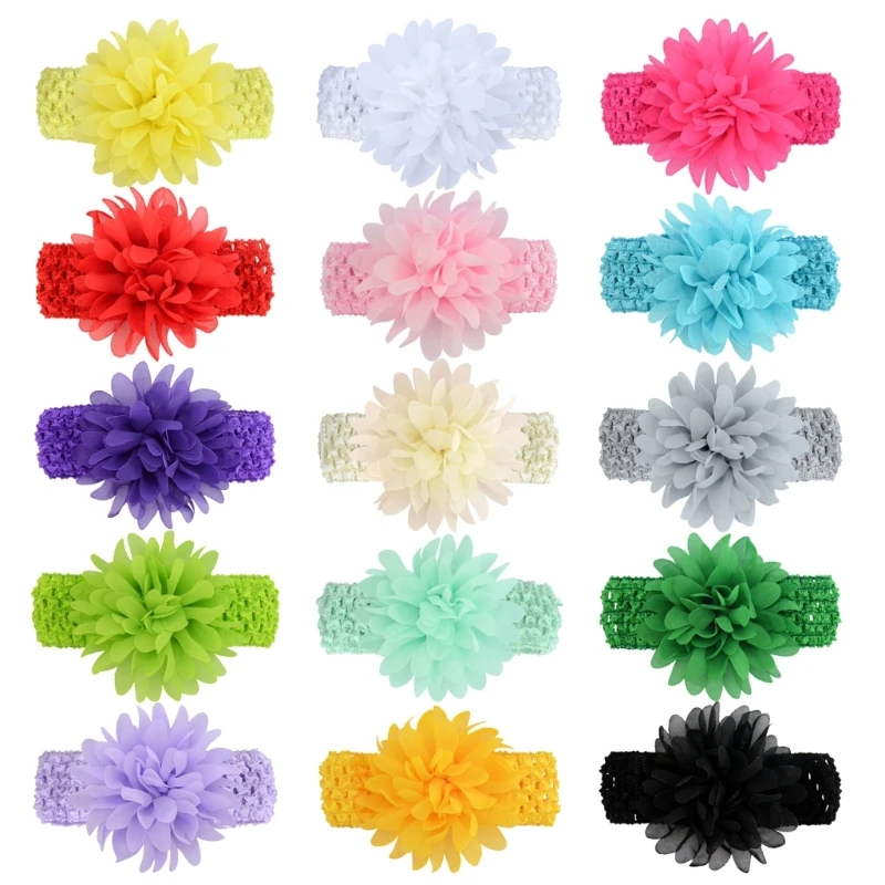 Colorful Baby Girls Headbands Flowers Breath Headbands for Infant Newborn & Toddlers Multi-Colored Durable