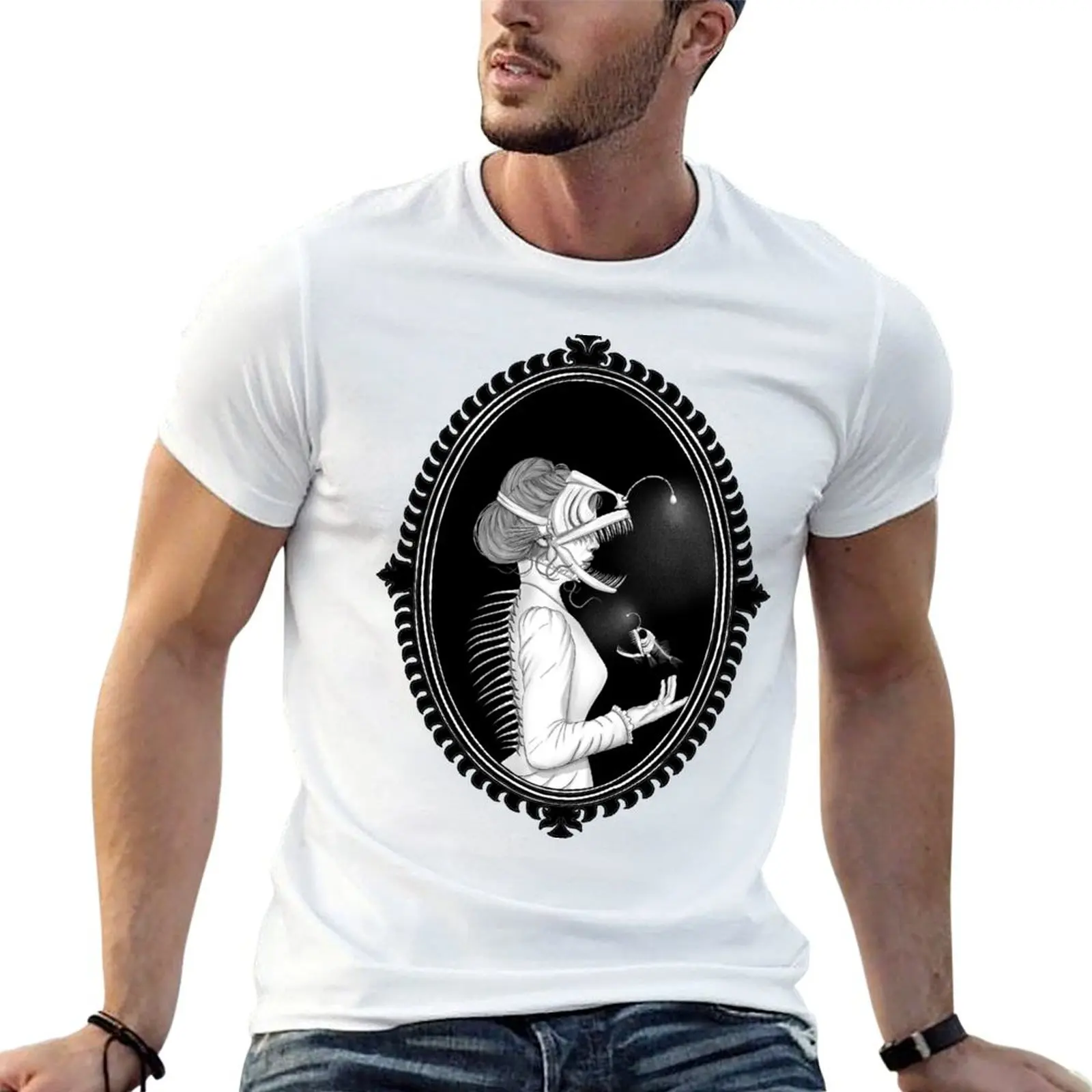 Late Victorian Mermaid T-Shirt Simple Print Design T-Shirt