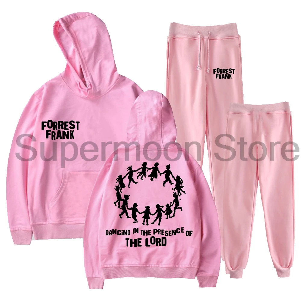 Forrest Frank Dançando na Presença Hoodies Jogger Calças Conjunto de duas peças Moletons + Calças de moletom Mulheres Homens Conjuntos de roupas