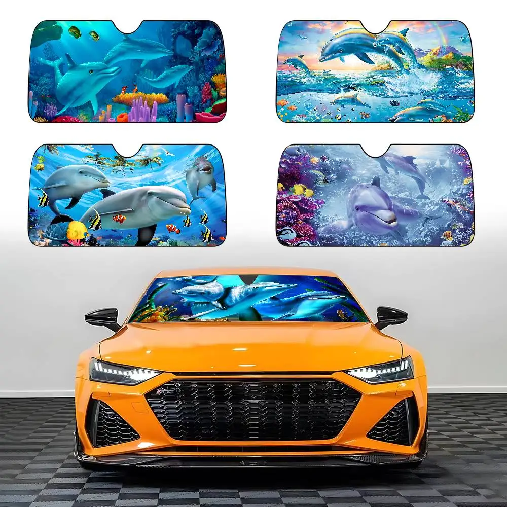 

Автомобильный солнцезащитный козырек с дельфином, автомобильный солнцезащитный козырек, универсальный складной козырек на ветровое стекло