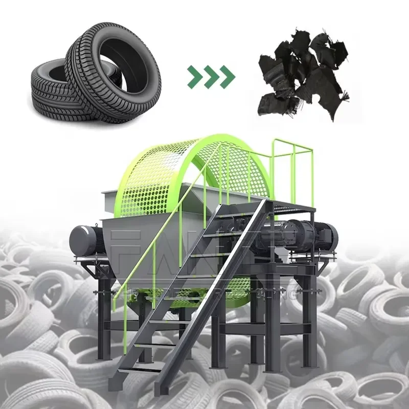 Crusher Thin Steel Paint Bucket Shredder Machine for Processing Metal Rubber Truck Tyre Waste Scrap Recycling