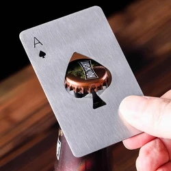 1/10pcs Stainless Steel Ace Of Spades Credit Card Bottle Opener - Creative Poker-Shaped Beer Corkscrew For Home Bar