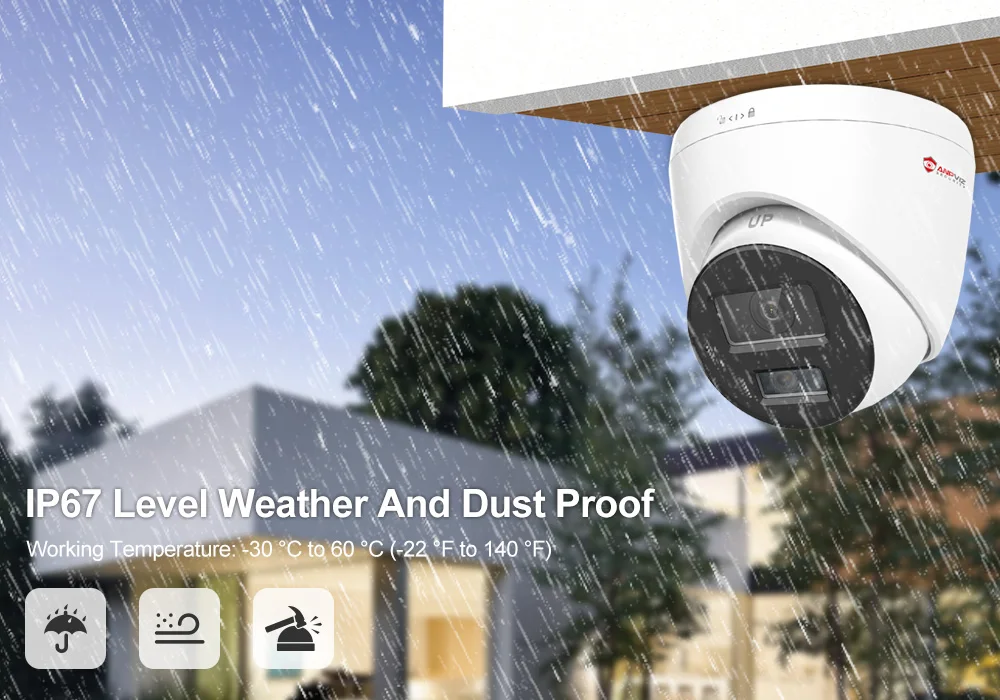 Anpviz 8MP Smart Dual-Light POE IP Camera Outdoor 24/7 ColorVU CCTV Video Surveillance IP67 SD Card H.265 Motion Detection 2.0