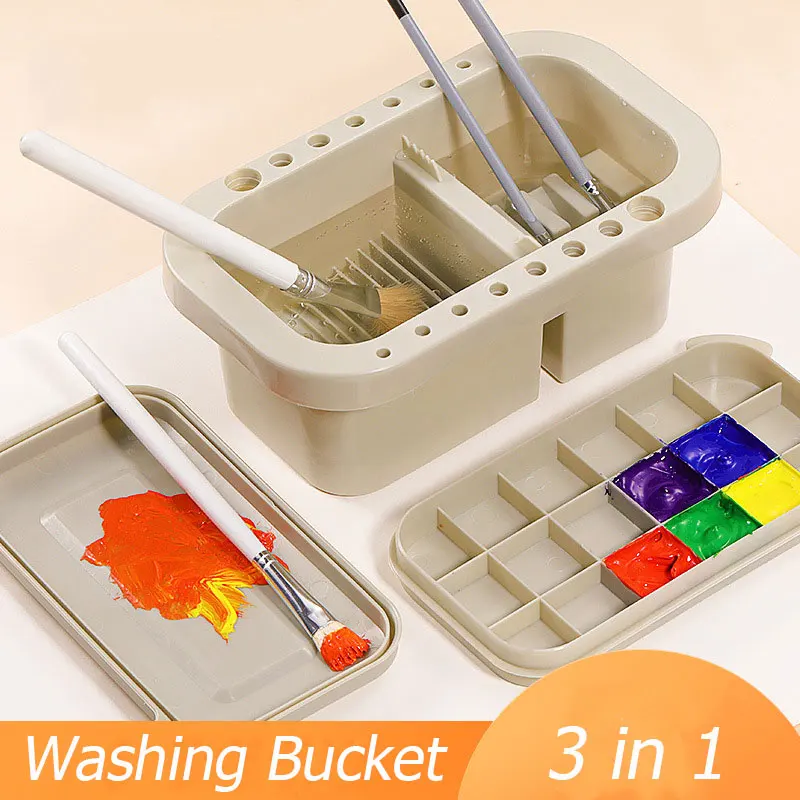 

Multifunctional Pen Washing Container Pen Washing Bucket Pen 1 Pcs Gouache Watercolor Acrylic Oil Painting Palette Painting Tool