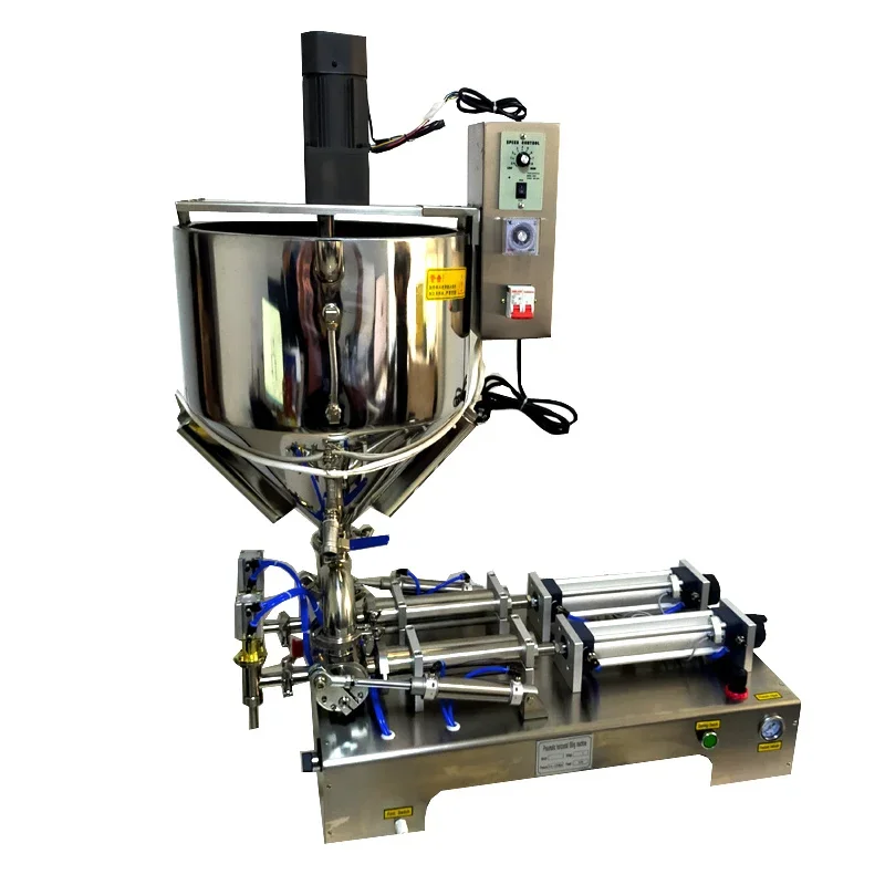 10-100ml/30-300ml Paste Filling Machine Pneumatic Automatic Quantitative With Heating Stirring Function For Honey Lotion Filling