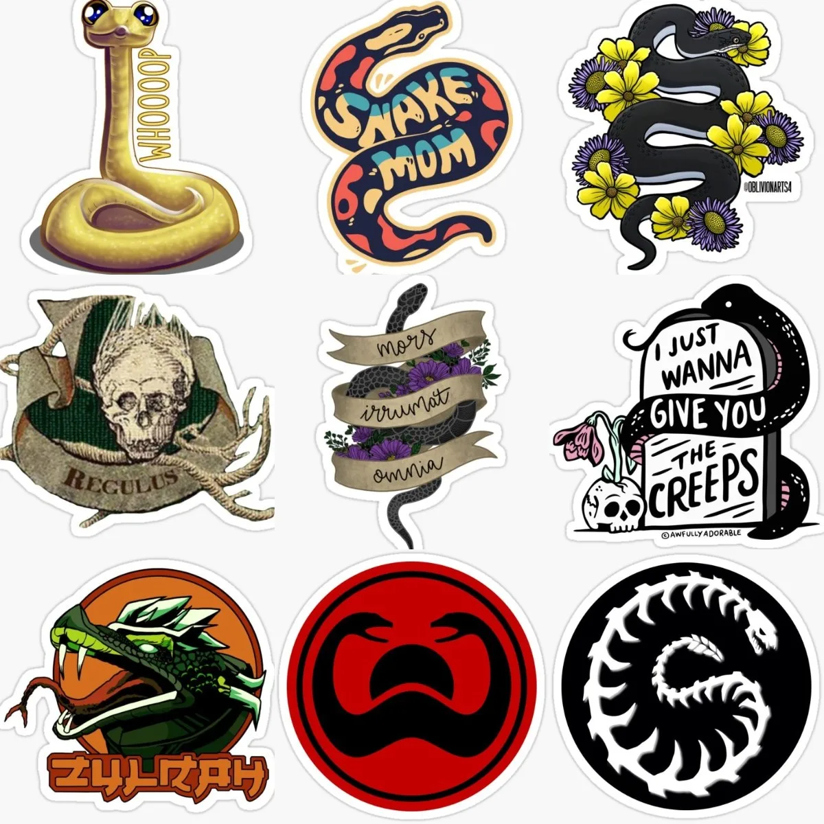 Creative Personality Snake Stickers Car Vinyl Laptop Wall Room Window truck bicycle van Glass decorate Decals Customizable