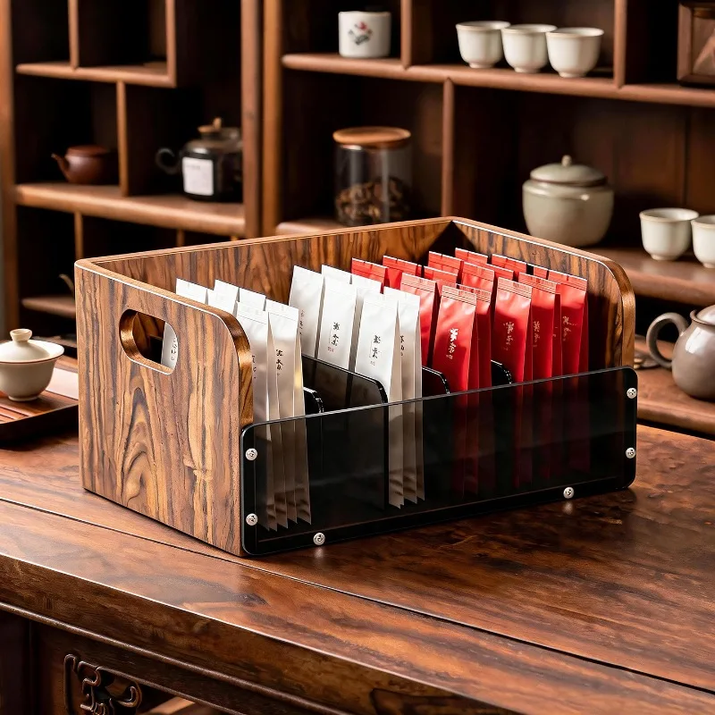 Single bag tea storage rack, tea room bar, sorting artifact, small bag tea storage rack