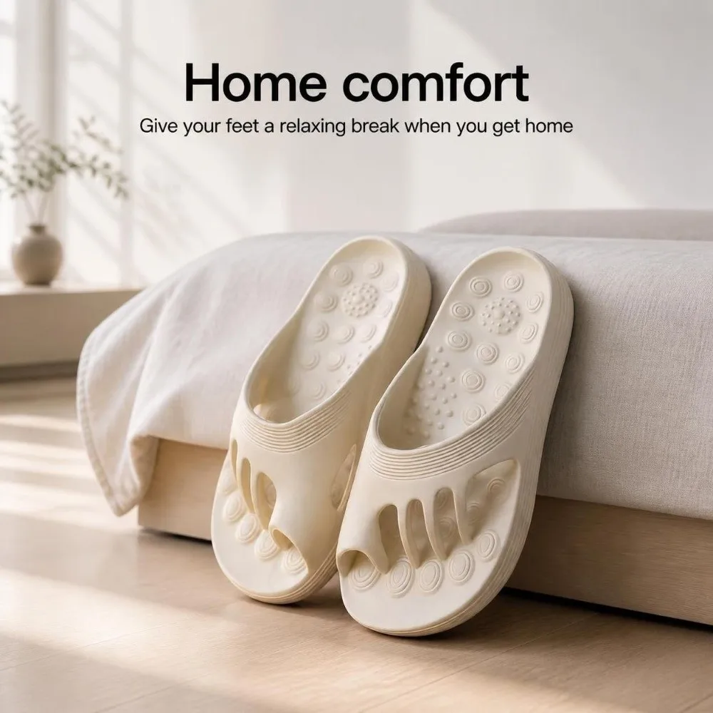 Bunion Relief Five Toe Separator Slippers EVA Non-Slip Arch Support Slippers Massage Open-toe Bunion Friendly Slippers Men Women