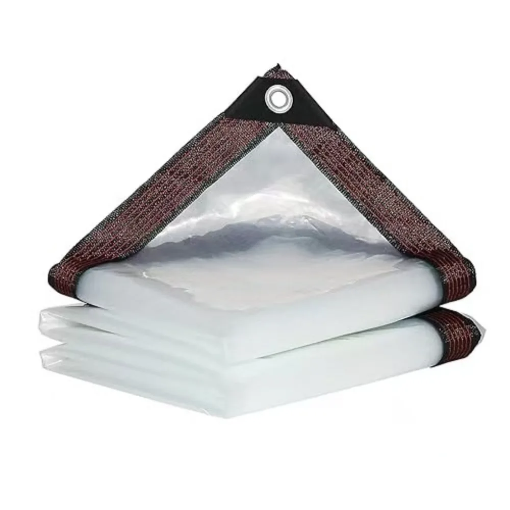 Snowproof Waterproof Tarpaulin Waterproof Dust-proof Transparent Rain Cover Foldable Wind-Resistant Rainproof Cloth Garden Use