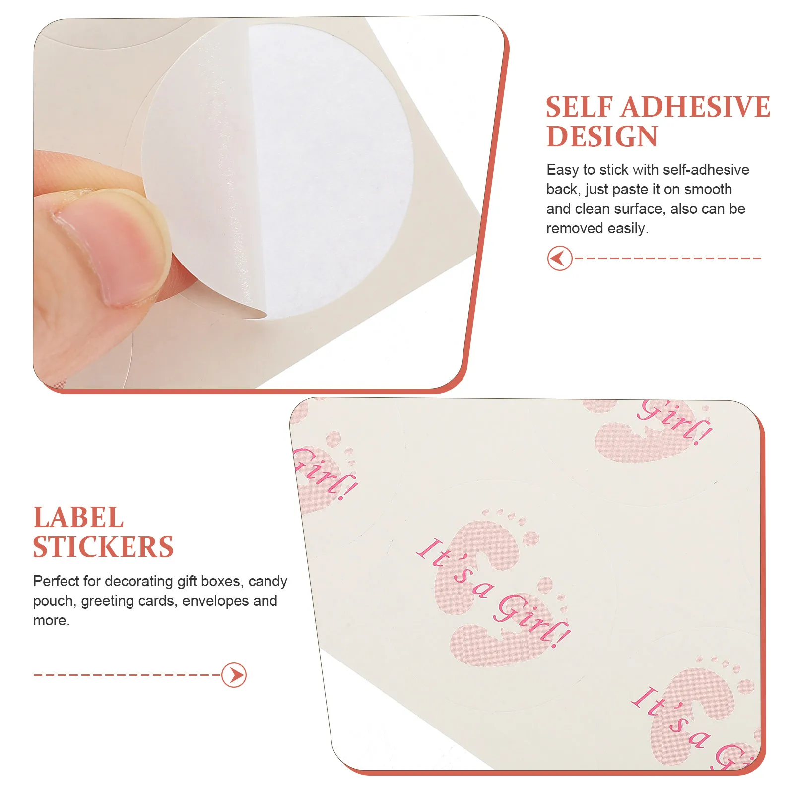 

50 Sheets Wrapping Sticker Packaging Seal Stickers Paper Gender Reveal Party Sealing