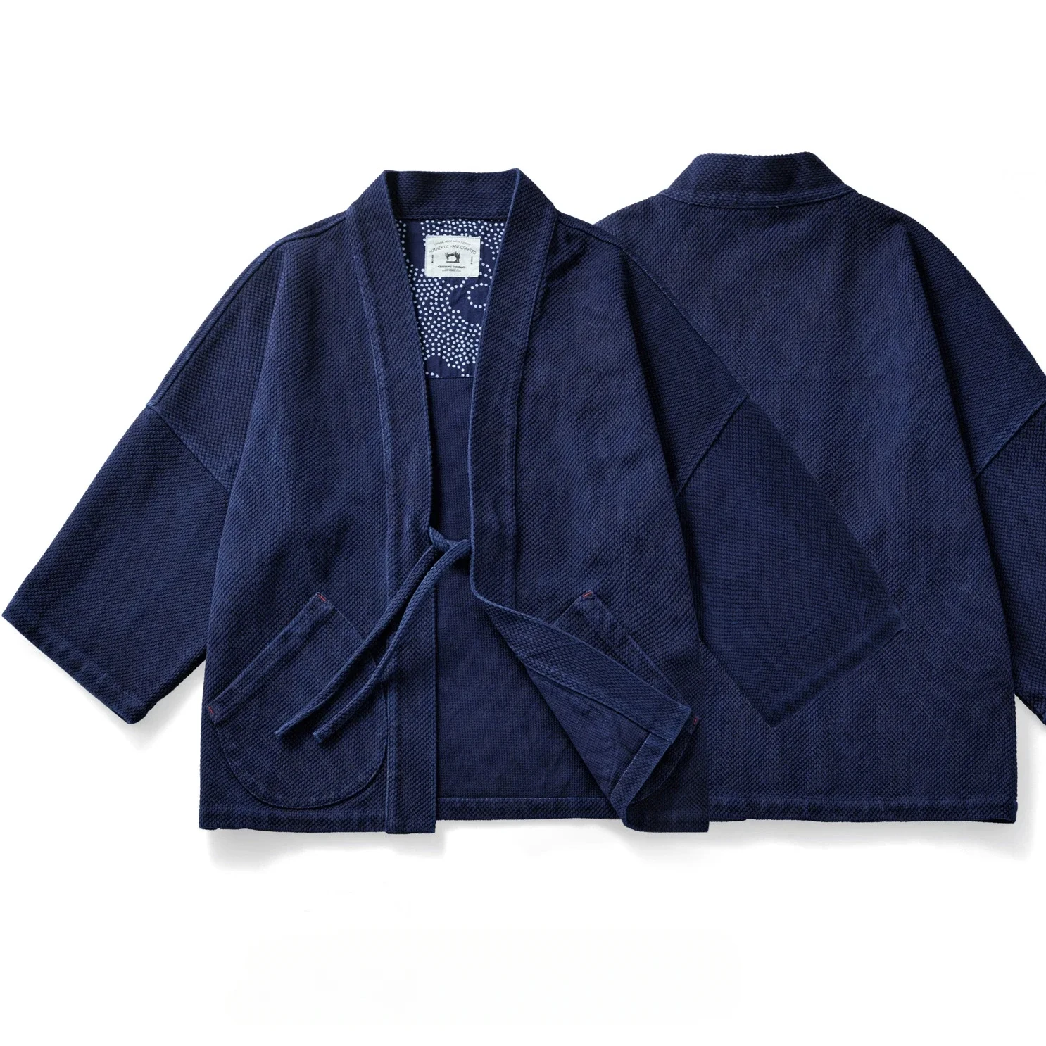 

Harajuku Japanese Kimono Jackets Men Fashion Vintage Cotton Cardigan Loose Blue Haori Coat Asian Clothes