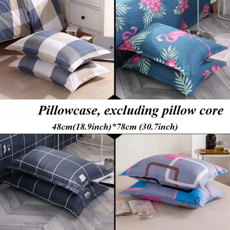 

1Pcs 48x74cm Simple and High-quality Cotton Printed Pillowcase Skin Friendly Breathable Fabric Bedclothes Excluding Pillow Core