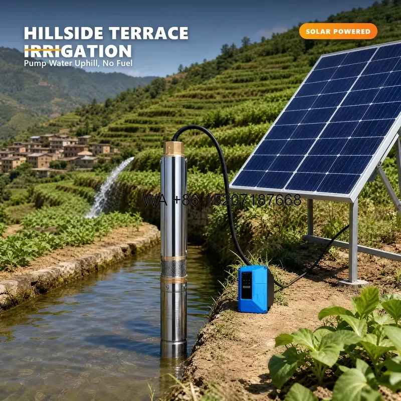 Wmwmnu for SHABO Solar Powered Submersible Water Pump 3.8m/h 155m 3 Inch DC 110V 1300W Deep Well Borehole Pump Model