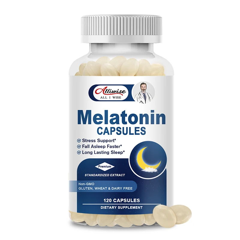 Alliwise Melatonin Anxiety Stress Relief Help Deep Sleep Save Relieve Insomnia for Audlt Middle-aged Elderly Healthy Sleep Time