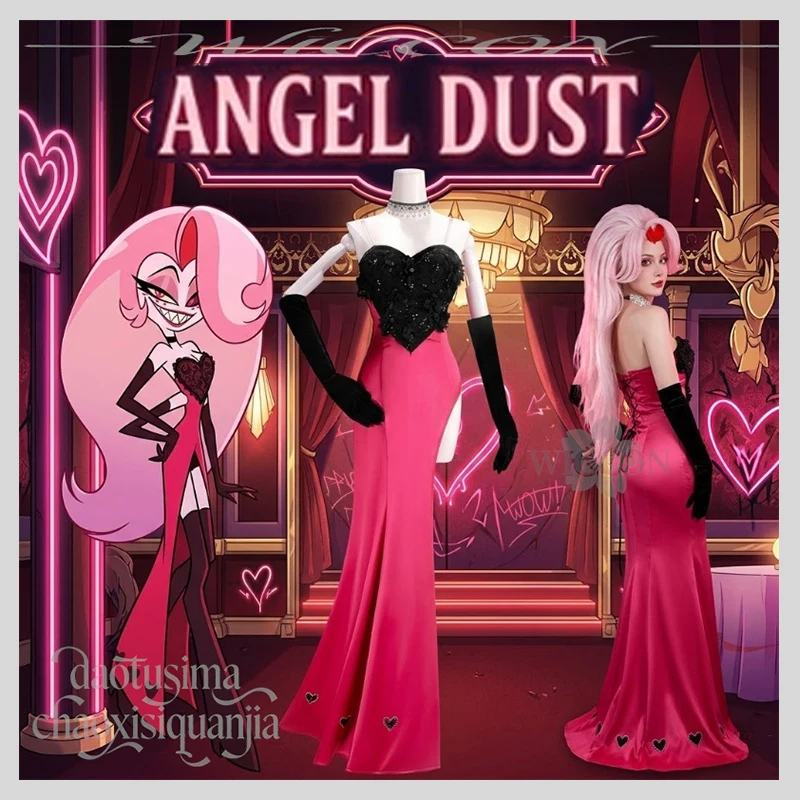

Angel AD Dustst Slim Fit Sexy High Slit Evening Gown Strapless Dress Wigs Halloween Cosplay Anime Hotel De*mon Hassbin Season 2