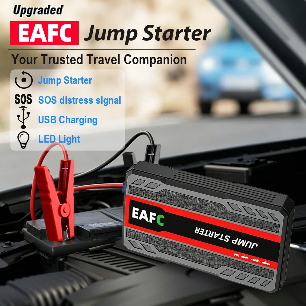 EAFC Auto-Starthilfe-Batterie, 600 A, Powerbank-Ladegerät, 12 V, automatisches Startgerät für Auto-Starter, tragbarer Notfall-Booster