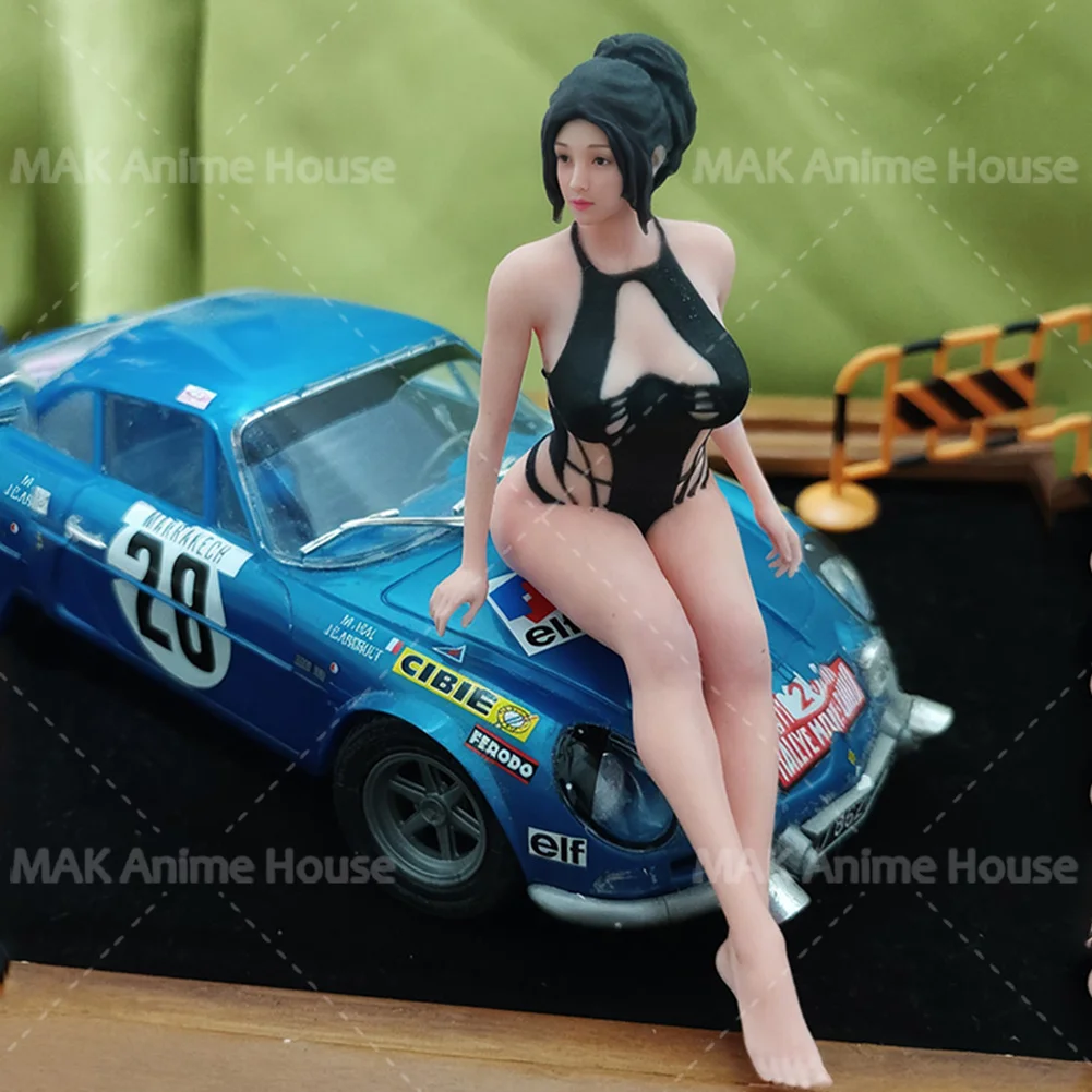 

Exquisite Facial Painted 1/64 1/43 1/18 Sexy Black Corset Jumpsuit Bikini Beauty Figure Hyperrealism Model Scene Creative Toys