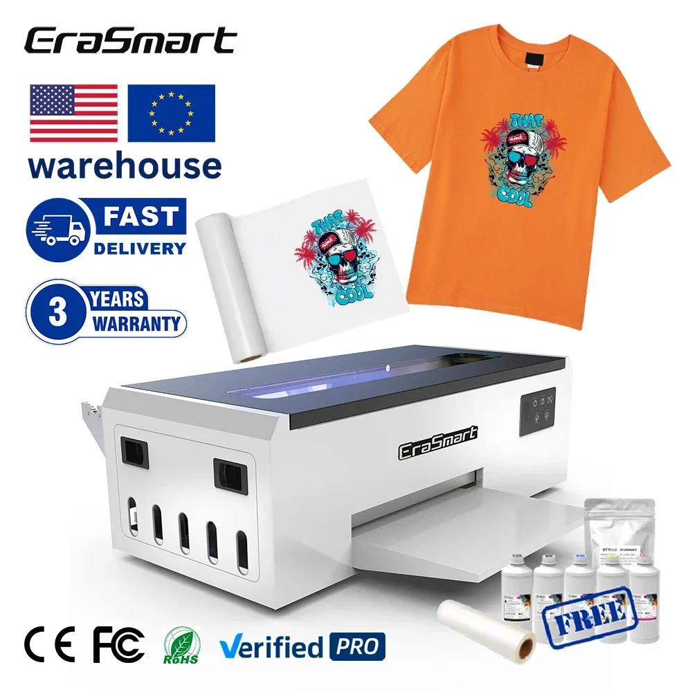 Digital machine Erasmart A4 L800 DTF Printer with Powder Machine For clothes Printing