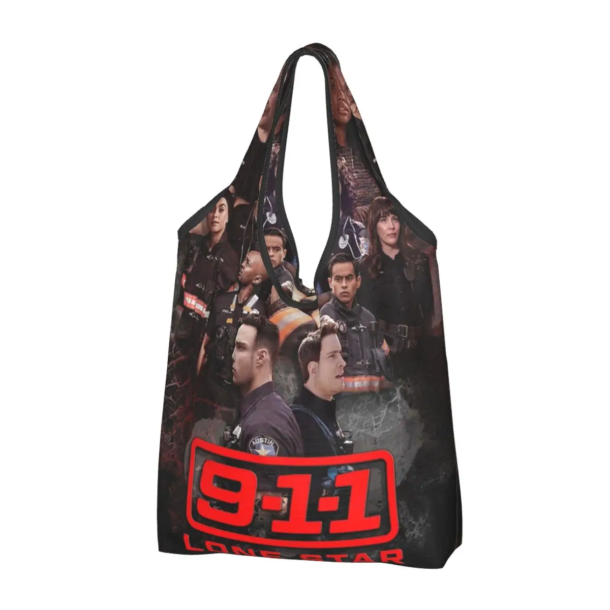 911 Lone Star - Cellula Portable Tote Shopping Bags Foldable Shopper Bag Groceries Handbag Shoulder Bag