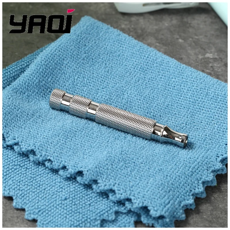 yaqi製、研磨仕上げの303ステンレス製安全カミソリハンドル。男性用シェービング製品、ウェットシェービング用具。男性への最高の贈り物。