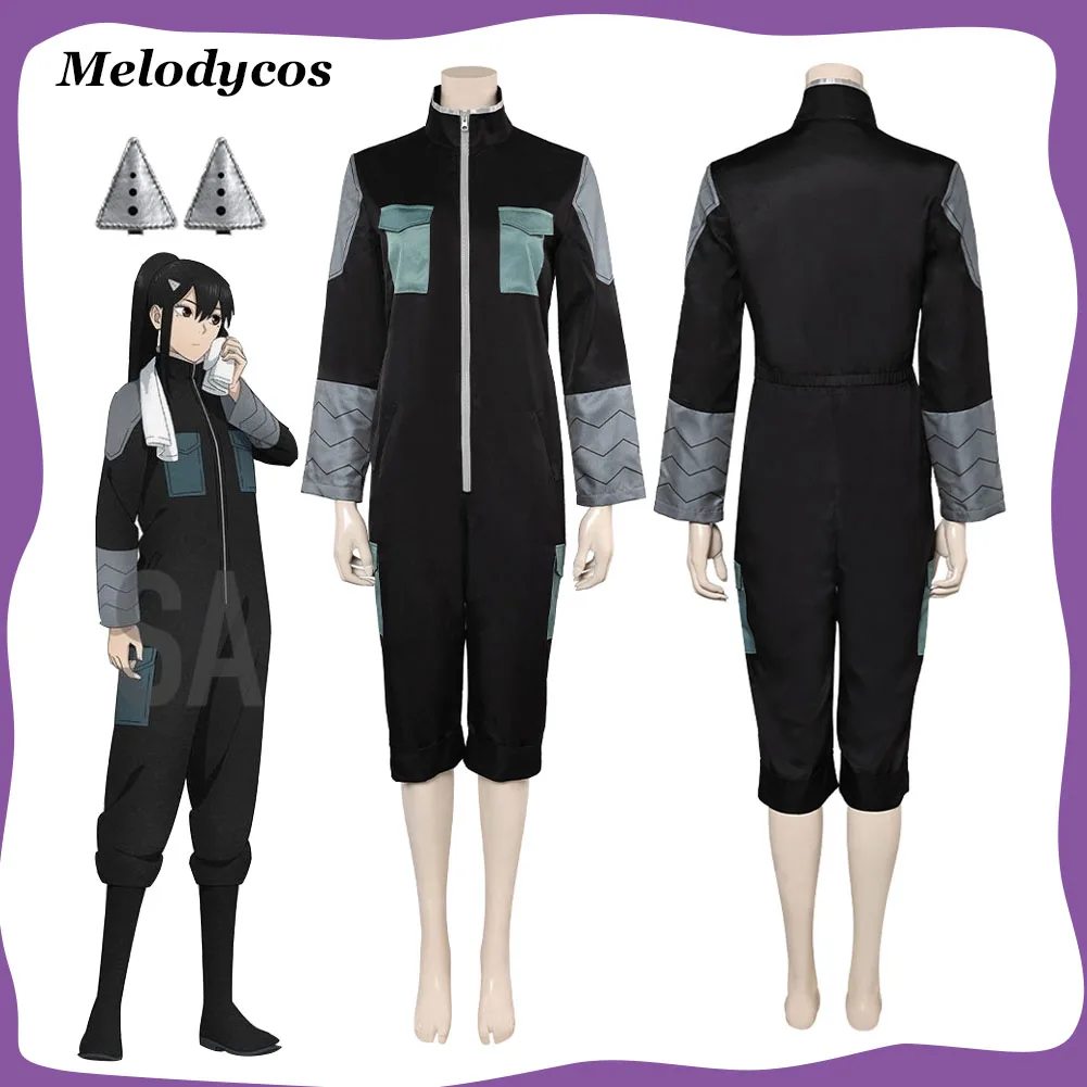 Disfraz de Anime Kaiju No.8 Ashiro Mina, mono, conjunto de horquillas para mujeres y niñas, traje de fiesta de Carnaval y Halloween de fantasía