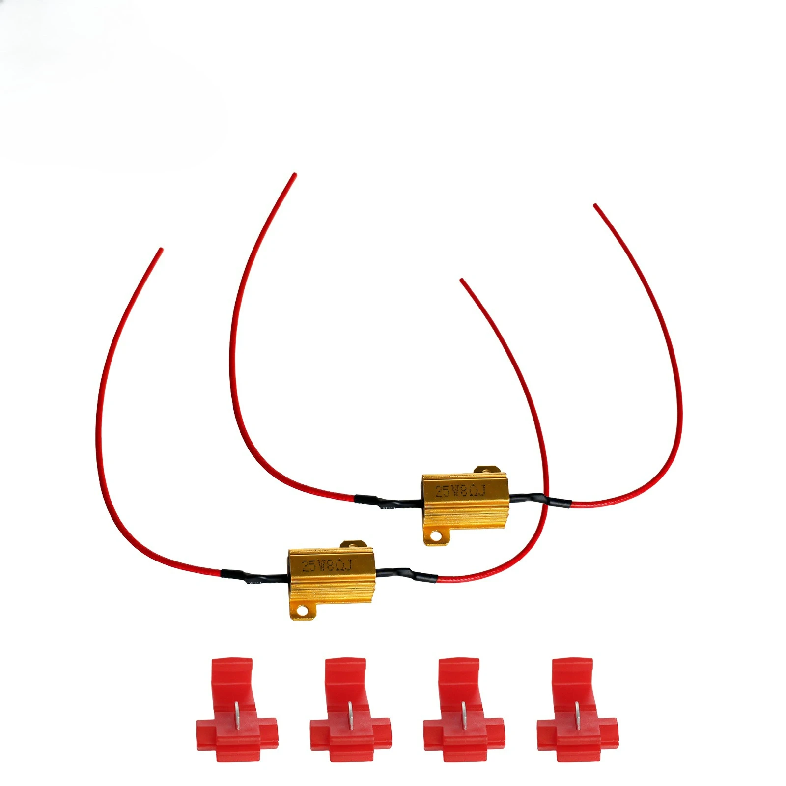 2/4Sets Load Resistor 25W 50W Car LED Decoder 6ohm 8ohm Aluminum Shell Power Wirewound Resistors for Car LED Turn Signal Lights image 3
