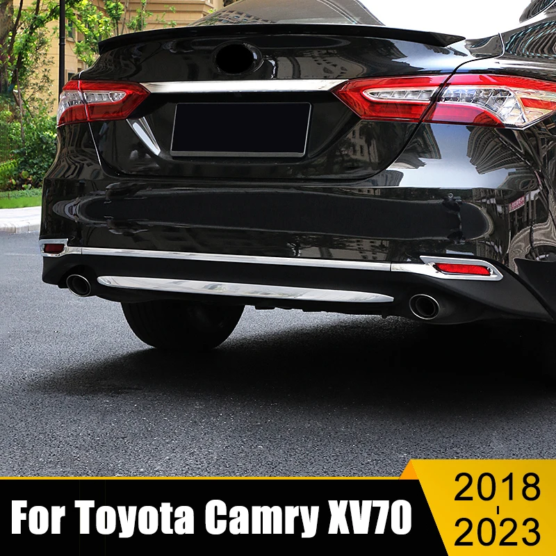 

For Toyota Camry 70 XV70 LE XLE 2018-2021 2022 2023 ABS Car Rear Bumper Cover Trim Strips Frame Stickers Decoration Accessories