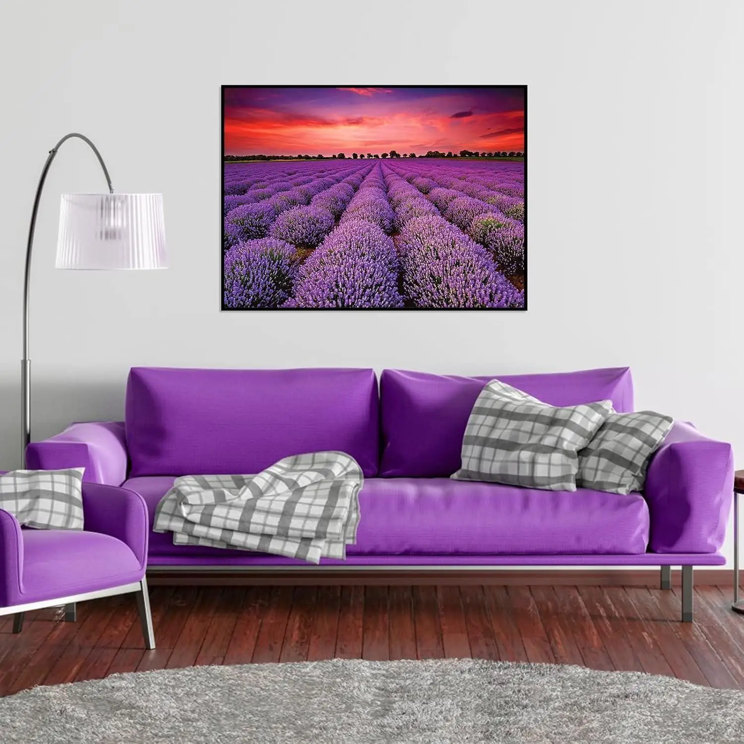 จิ๊กซอว์ปริศนา 150/300/500/1000 ชิ้นสําหรับผู้ใหญ่ Provence Lavender Field ดอกไม้สีม่วงดูปริศนาสําหรับผู้ใหญ่วัยรุ่นของเล่นของขวัญ