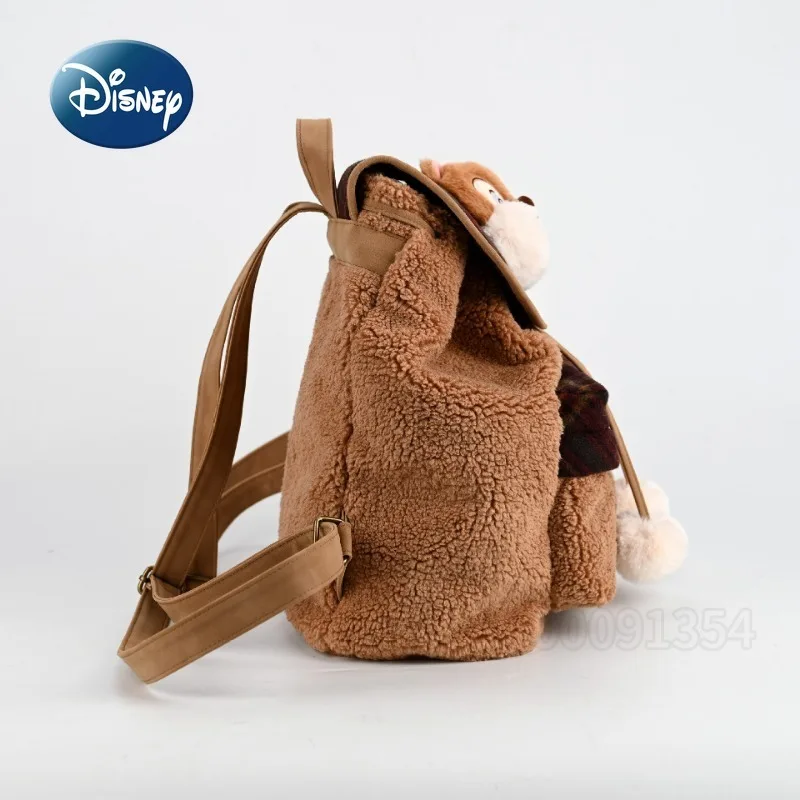 Disney ใหม่ Original Plush ตุ๊กตากระเป๋าเป้สะพายหลังแบรนด์หรูแฟชั่นผู้หญิงกระเป๋าเป้สะพายหลังการ์ตูนน่ารักกระเป๋าเป้สะพายหลังขนาดใหญ่ความจุคุณภาพสูง